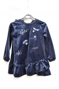 Dress Baby Girl Mayoral Blue Velvet With Stemmi 4 Years
