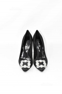 Pointed-toe Pump Woman Black With Buckle Bright N° 36 The