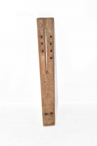Tool Musical Flute Double In Wood Ethnic 31 Cm