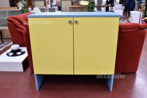 Wooden Furniture 2 Ante Yellow And Light Blue 115x113x48