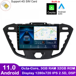 ANDROID autoradio navigatore per Ford Transit Ford Tourneo Custom 2013-2020 CarPlay Android Auto GPS USB WI-FI Bluetooth 4G LTE