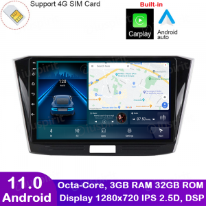ANDROID autoradio navigatore per VW Passat B8 2015-2018 CarPlay Android Auto GPS USB WI-FI Bluetooth 4G LTE
