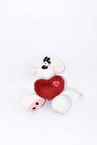 Stuffed Animal Diddle With Heart Red 23 Cm