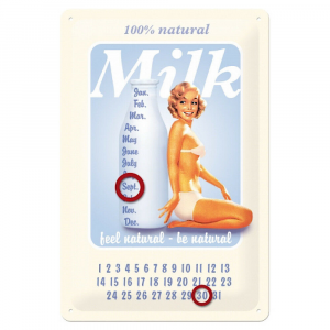 Calendario Milk in metallo Nostalgic Art