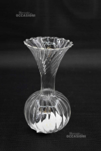 Glass Vase Holder Flowers Height 15 Cm New