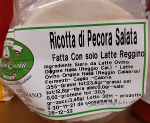 Ricotta Pecora  salata di Reggio Calabria 250 gr
