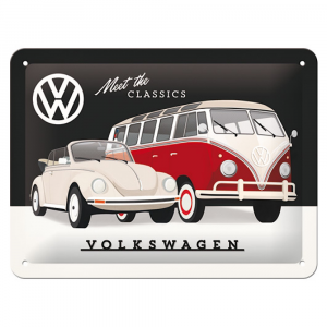 Cartello Volkswagen Meet The Classics in metallo Nostalgic Art