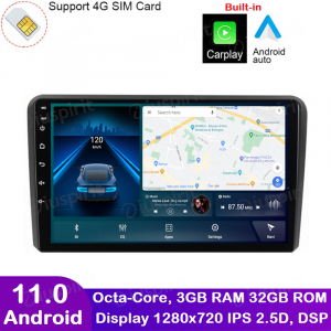 ANDROID autoradio navigatore per Audi A3 Audi S3 2002-2012 CarPlay Android Auto GPS USB WI-FI Bluetooth 4G LTE