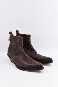 Boots Youxani Man Brown Size 42 In Snakeskin