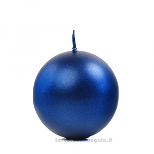 6 pz - Candela sferica Blu Navy metallizzato 8 cm - Oriente
