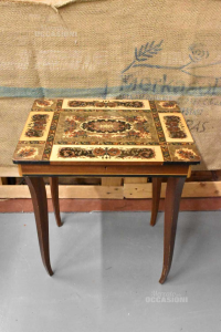 Table From Room Carved And Handmade With Music Box Made In Swiss