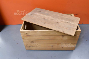 Wooden Trunk Of Spruce 60x34 H34 Cm