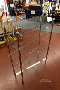 Shelf 4 Glass Shelves And Steel Size 113x90x35 Cm