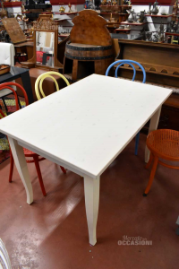 Table In Legnobianco Rustic (legs Squadrate)
