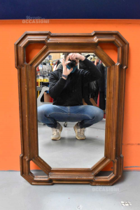 Specchio Con Cornice In Legno Dimensione 63 X 90 Cm