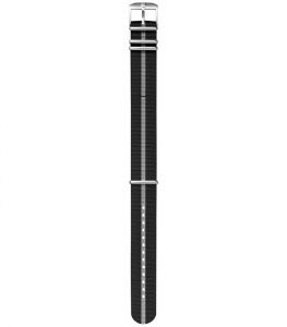 Cinturino nero e grigio in nylon stile NATO - 23mm