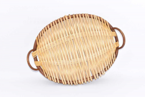 Tray Oval In Wood Size 49x36 Cm