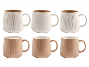 H&H tazza mug a bicchieri marron e bianca