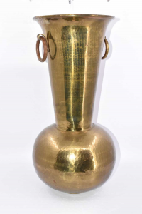Brass Vase Height 57 Cm (lieve Ammaccatura)