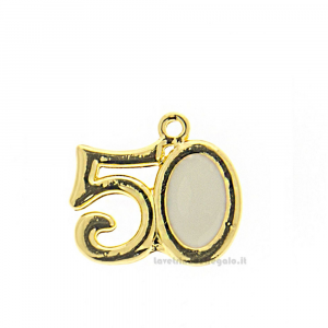 Ciondolo Numero 50 Dorato 3 cm - Decorazioni nozze d'oro