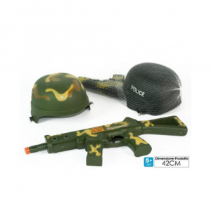 General Trade Giocattolo Super Set Esercito Try Me Con Mitra Casco Militare Cappello Polizia e Pistola