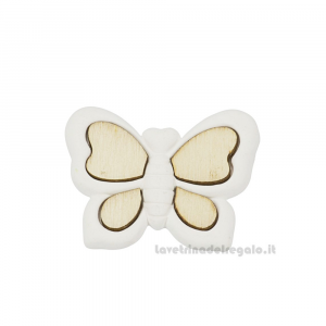 Gessetto Bomboniera farfalla con ali in legno 2.5 cm - Decorazioni