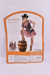 Carnevale Costume Da Donna Cowboy Tg 40- 42 + Cappello E Pistole