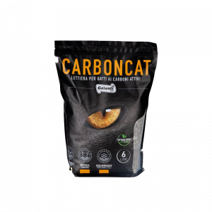 Lettiera per gatti 100% naturale ai carboni attivi carboncat