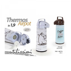 Gicos Airpot Thermos 1,9 Litri Con Decori Assortiti Con Manico Pratico