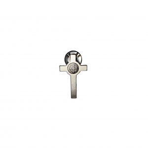  Saint Benedict Cross with Pin for Jacket ,made of 925 Silver