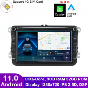 ANDROID autoradio navigatore per Golf 5 Golf 6 Passat Tiguan Jetta Polo Touran Caddy Scirocco CarPlay Android Auto GPS USB WI-FI Bluetooth 4G LTE-2
