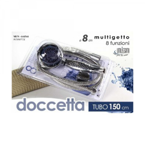 Doccetta Con Tubo Lungo 150 Cm 22 Cm Diametro Doccino Con 8 Funzioni Multigetto In Acciaio