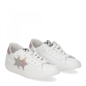 2Star sneaker low bianco rosa cangiante