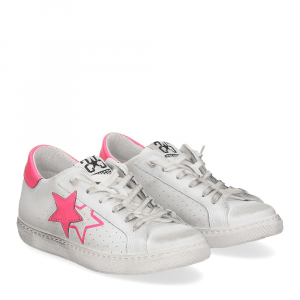2Star sneaker low bianco fuxia fluo