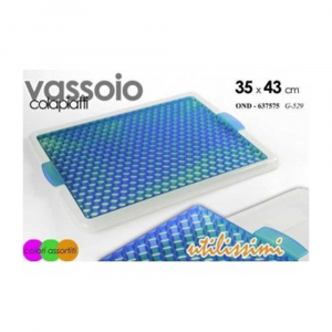 Gicos Vassoio Cola Piatti 35x43x2 Cm Blu In Plastica Cucina