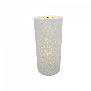 Brandani lampada Floral bianca ceramica traforata 24cm