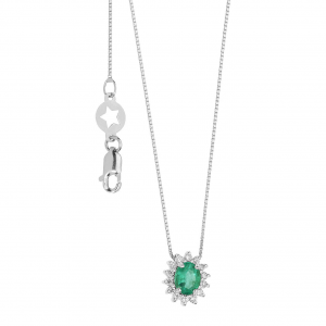 COMETE-Collana con smeraldo e diamanti