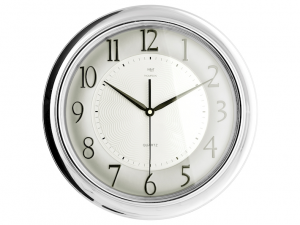 H&H orologio da parete cromato 12 ore numeri romani