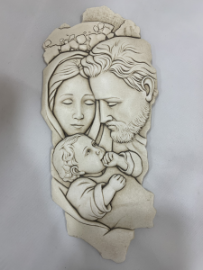 Icona con Sacra Famiglia Shan in ceramica da parete cod B084.11