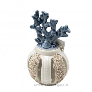 Bomboniera Matrimonio Profumatore Corallo Blu in porcellana 11 cm