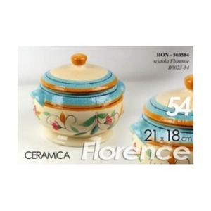 Gicos Florence Biscottiera Barattolo In Ceramica 21x18 Cm Decorata Cucina