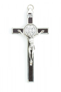 Metal Crucifix with Valnut Wood (Juglans Regia)