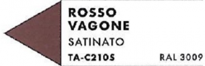 Rosso Vagone Satinato ,acrilico a base alcolica, 30ml.
