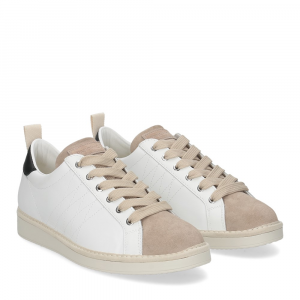 Panchic P01M leather white suede taupe