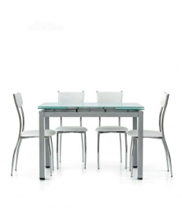 Glass Table Tempered Extendable,structure Silver New