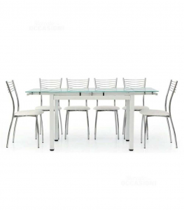 Glass Table Tempered Extendable,structure White New