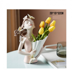 Donna in ceramica Butterfly  porta fiori  Petite Fantasie altezza 32cm D218044