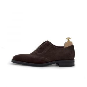 Brera handmade Men's lace-up shoes Oxford in dark brown suede BV Milano