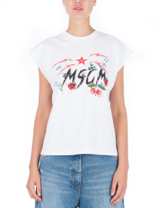 T-Shirt MSGM logo printed graphic