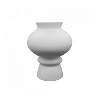 Mascagni vaso ceramica bianca e celeste cm33